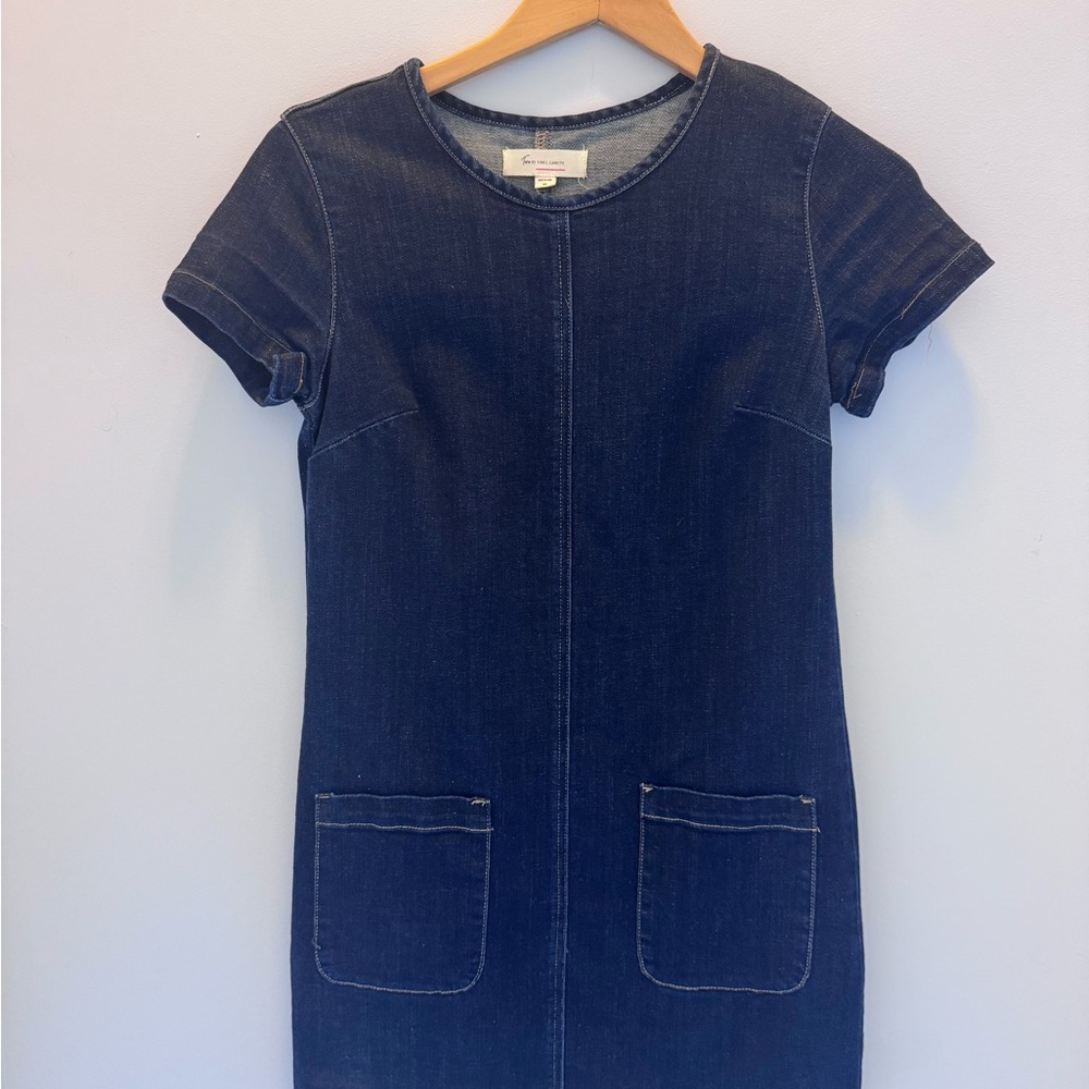 Vince Camuto Dark Blue Denim Short-Sleeve Shift Dress